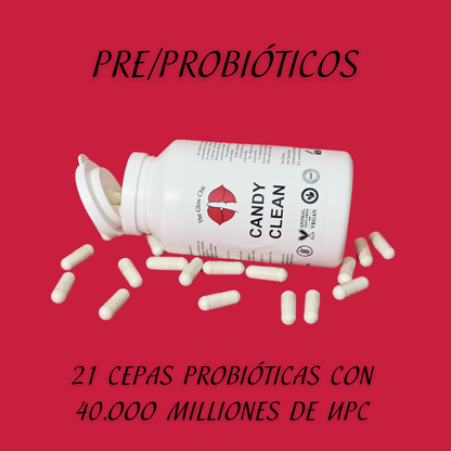 donde comprar probioticos y prebioticos en España online probióticos mujeres calidad laboratorio mejor precio beneficios piel intestino problema candida mujer hombre vaginales problemas fortalecer sistema inmune inmunológico The Glow Chic Candy Clean